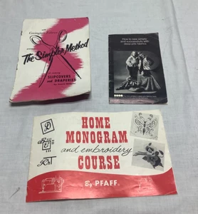 VTG 1950's sewing Booklets lot of 3 Pfaff Borg Monogram - Picture 1 of 7
