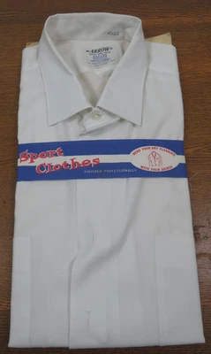 Camisa Deportiva De Colección Arrow Sanforized Decton Batiste Hombre Grande Talla 16 Blanca Nueva con Etiquetas EE. UU. Foto 1 de 4