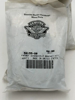 OEM Harley-Davidson 1990-Later Fatboy Windshield Bracket Kit 58155-90 NEW - Image 1 of 4