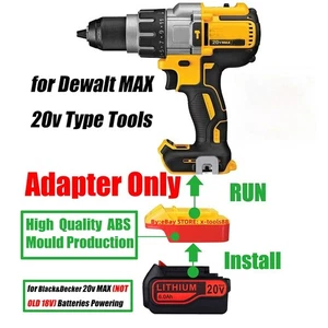 Adattatore per utensile DeWalt 20v convertibile in per batteria agli ioni di litio Black & Decker 20v MAX - Foto 1 di 6