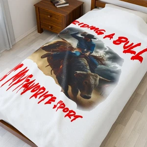 Riding A Bull Is My Favorite Sport Art Plüsch weiche Decke luxuriöse Westernkunst - Bild 1 von 13