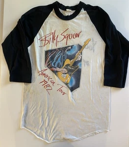 VINTAGE 1982 BILLY SQUIER TOUR CONCERT 3/4 sleeve BASEBALL T SHIRT Medium - Picture 1 of 10