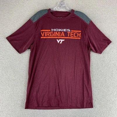 Campus Heritage Virginia Tech Hokies T 恤男式大号栗色短袖 — 第 1/4 张图片