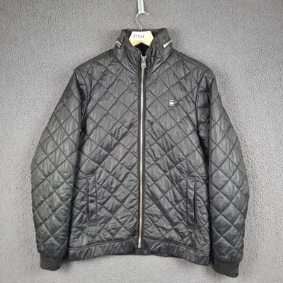 Chaqueta G STAR RAW Para Hombre L Grande Negra Bombardero Diamante Acolchada Sobrecamisa Aislada Foto 1 de 4