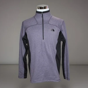The North Face Shirt Mens M Purple Black Fleece Quarter 1/4 Zip Pullover Hiking - Picture 1 of 8