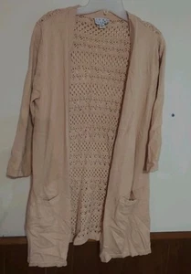 Joan Rivers Large Beige Cardigan - Picture 1 of 2