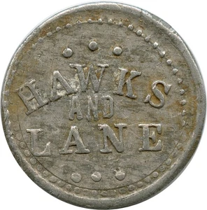 Greenfield & Turner Falls, Massachusetts MA Hawks and Lane Store 5 ¢ Handelsmedaille - Bild 1 von 5