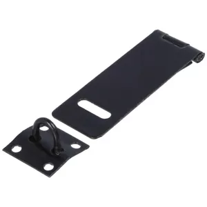 75mm BLACK HASP & STAPLE Small Padlock Latch Catch Lock Gate Shed Coop Cupboard - Picture 1 of 3