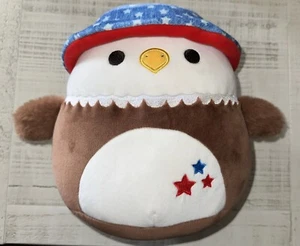 Sombrero cubo Squishmallows 8" EDWARD EAGLE FELH rojo blanco y azul estrellas usado en excelente estado - Imagen 1 de 4