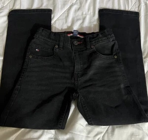 Tommy Hilfiger Boys Straight Fit Black Jeans Size 7 - Picture 1 of 4