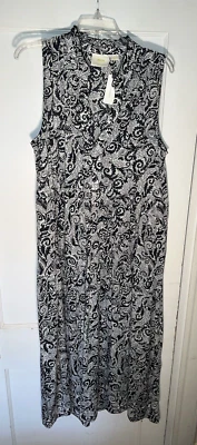 Maxi Vestido Maeve Anthropologie Nuevo con Etiquetas Marya En Niveles Sin Mangas Negro Floral Talla M d56 Foto 1 de 4