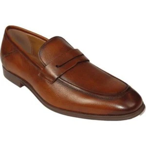 Men's Shoes Steve Madden Soft Leather upper Slip On Penny Acheron Brandy - Picture 1 of 18