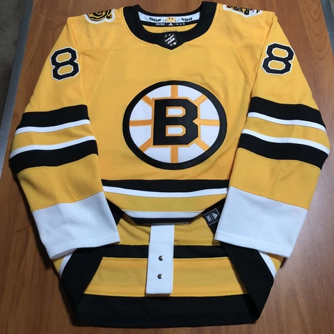 Adidas David Pastrnak Boston Bruins Reverse Retro 1.0 NHL Jersey Yellow Gold 50 Cover