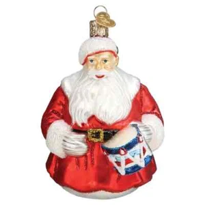 Old World Christmas NORMAN ROCKWELL ICONIC SANTA (40334) Glass Orn. w/ OWC Box - Bild 1 von 3