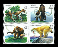 US, #3077-80 Prehistoric Animals block 1996 4 32c, MNH