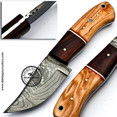 Custom  Hand Forged   Damascus Steel   Skinner Hunting Knife W/O Sheath DHK593 - Image 1 of 4