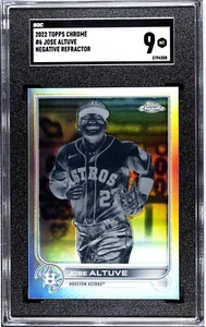 Topps 2022 cromo - refractor negativo #6 Jose Altuve SGC 9 - Imagen 1 de 1