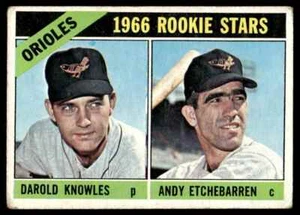 1966 Topps Orioles Rookies - Darold Knowles/Andy Etchebarren RC Baltimora - Foto 1 di 2