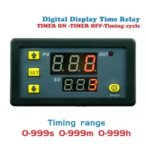 Timing Delay Relay Module DC 12V 20A Cycle Timer LED Digital Dual Display 0-999H - Picture 1 of 12