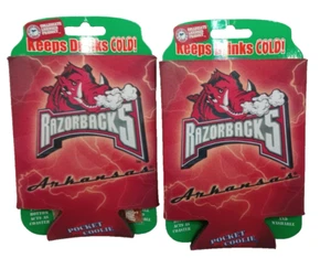 2 Arkansas University Razorbacks Pocket Koozie Flasche oder Dose College Football - Bild 1 von 6