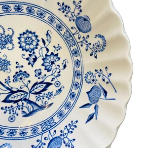 J &G Classic Soup Cereal Bowl(s) Blue Nordic Onion England Ironstone Replacement - Picture 1 of 10