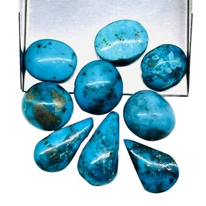 9 Pcs Natural Turquoise 13-20mm Top Quality Loose Cabochon Untreated Gemstones - Picture 1 of 9