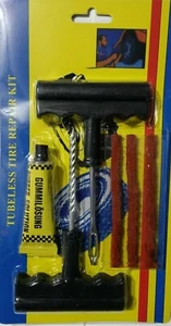 Tubeless TIRE REPAIR KIT T-Handle PACK patches, insertion tools, rubber cement - Picture 1 of 5