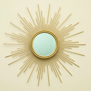 Sunburst Mirror, 24" Boho Mirror, Gold Sun Decorative Mirrors for Wall Decor, Sm - Picture 1 of 9