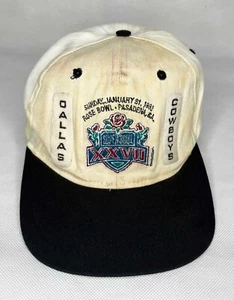 Vintage Competitor NFL Dallas Cowboys XXVII Football Snapback Cap Hat White - Picture 1 of 10