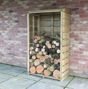Wooden Wall Log Store Outdoor Garden Patio Log Store Shed Firewood Storage - Picture 1 of 4