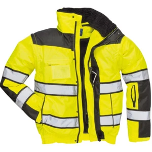 Portwest UC466 HiVis Reflective Bomber Rain Jacket with Waterproof Taped Seams - Picture 1 of 13