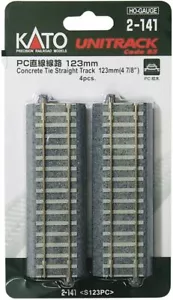 Kato 2-141 Concrete Tie Straight Track 123 mm (4 7/8) 4pcs (HO) - Picture 1 of 1