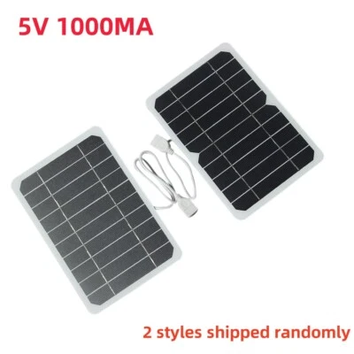 5W 5V USB Monokristallines Silizium-Solarmodul Akku Außenbereich Tragbare Ladung - Bild 1 von 4