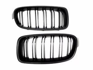 Matte Black Front Kidney Grille Set for BMW F30 F31 3-Series M3-Look 2012up - Foto 1 di 1