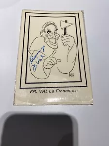 Vintage FR. Val La France o.p. AUTOGRAPHED Blessing Prayer Card 5 3/8” VG ! - Picture 1 of 3
