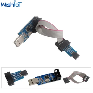 USBASP USBISP AVR Programmer USB Adapter + 6 to 10 Pin IDC ISP Connector Cable - Picture 1 of 7