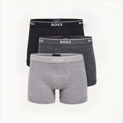 Hugo Boss Classic Cotton 3 Pack Trunks Grey/Black /Size S NIB - Image 1 of 4