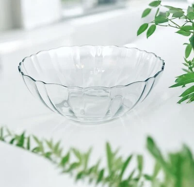 Vintage Arcoroc ARCADE  BENGALE Crystal Clear Glass 9 1/8” Nappy Bowl MINT - Image 1 of 4