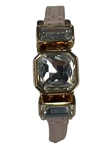 Mujeres o Niñas Pulsera Correa Rosa Vidrio Facetado Transparente Piedras Ajustes Dorados - Imagen 1 de 13