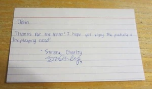 Simone Charley Autographed Signed 3X5 Index Card NWSL Soccer Orlando Pride - Picture 1 of 3