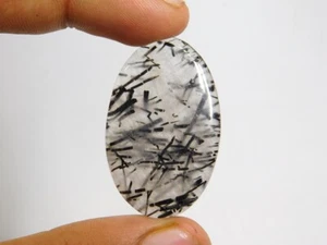 Increíble cabujón de cuarzo rutilo negro 100 % natural piedra preciosa suelta 40 quilates ME-4388 - Imagen 1 de 4