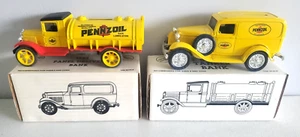 ERTL Pennzoil Motor Oil Die Cast Hawkeye Tanker Truck and Panel Delivery Bank - Picture 1 of 16
