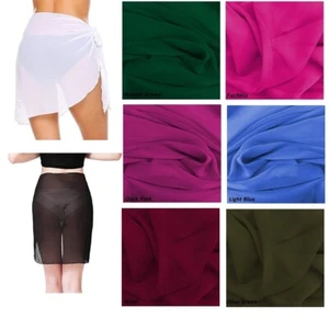 Sarong Coverup Swimsuit Bathing Suit Bikini Wrap Skirt Short Pareo For Swimwear - Picture 1 of 22