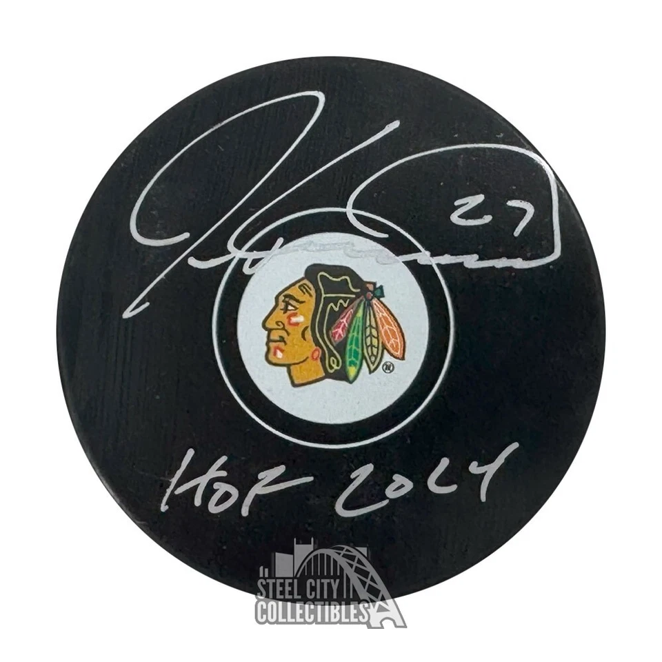 Jeremy Roenick HOF 2024 Autographed Chicago Blackhawks Logo Hockey Puck - BAS - Image 1 of 1