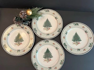 4 Mikasa Heritage CAB08 Christmas Story Salad Plates 8 1/2" Wide (4) - Picture 1 of 3