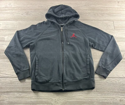 Nike Air Jordan Jacket Mens Medium Black Full Zip Logo Jumpman Hoodie Sweatshirt - Image 1 of 4