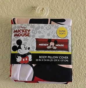 Disney Mickey Mouse Super Weicher Körper Kissenbezug 20x54 in Polyester Rot Neu - Bild 1 von 2