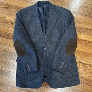 Lauren Ralph Lauren Lammwolle Blazer Sport Mantel Herren 40 S Hahnentritt Ellenbogen Patch - Bild 1 von 11