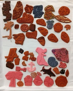 Under The Sea & At The Beach Nautical Rubber Stamp Lot - Bild 1 von 2