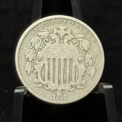 1868 -Five Cents  Shield Nickel 5C Coin - Image 1 of 2